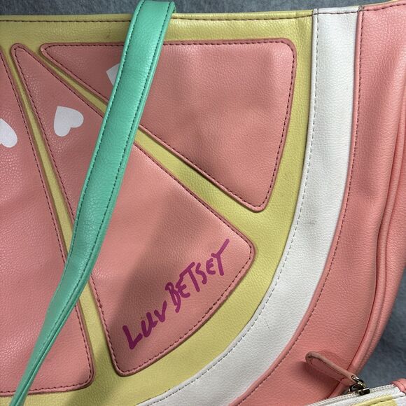 Luv Betsey By Betsey Johnson Purse W Coin Purse Orange Slice Fruit Pink Yellow - Picture 3 of 16